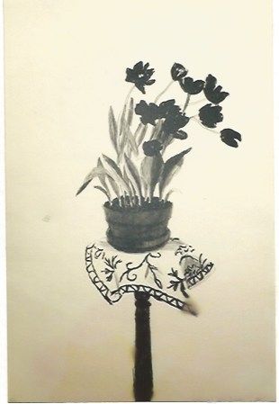 Lithograph Hockney - Black Tulips