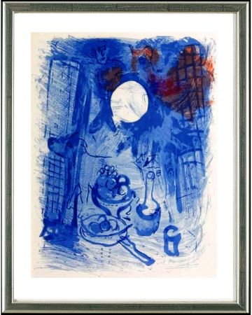 Lithograph Chagall - Blaues Stilleben (Nature morte bleue), Paris 1957