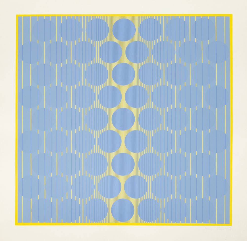 Screenprint Stanczak - Blue Circles, from Eight Variants