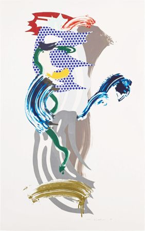 Lithograph Lichtenstein - Blue Face