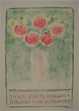 Lithograph Amiet - Blumenvase mit Rosen