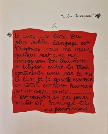 Lithograph Le Corbusier - Bon Pantagruel