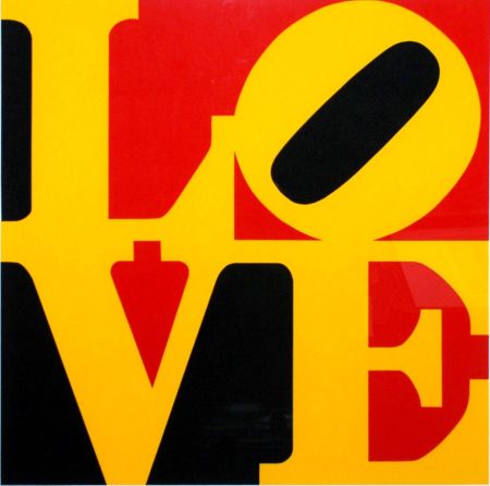 Screenprint Indiana - Book of Love #9 (Black, Yellow, and Red - German Love)