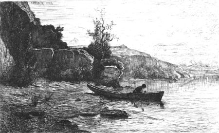Engraving Appian - Bords du lac du Bourget