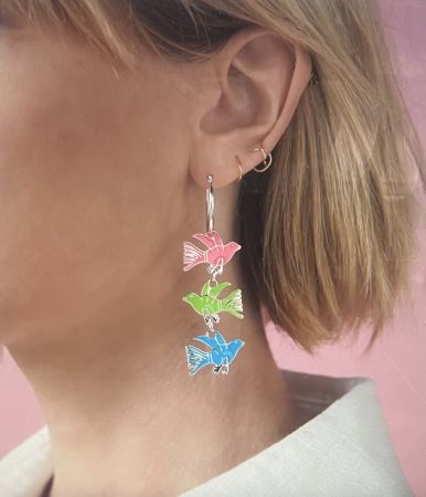 No Technical Corneille - Boucles d'oreilles Oiseaux
