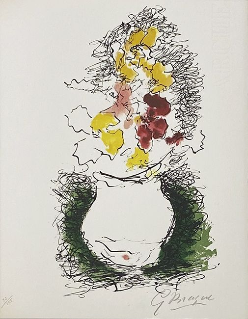 Lithograph Braque - Bouquet