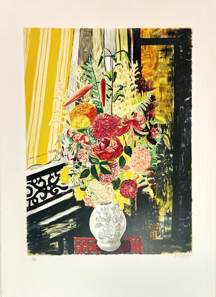 Lithograph Kisling - Bouquet de Fleurs