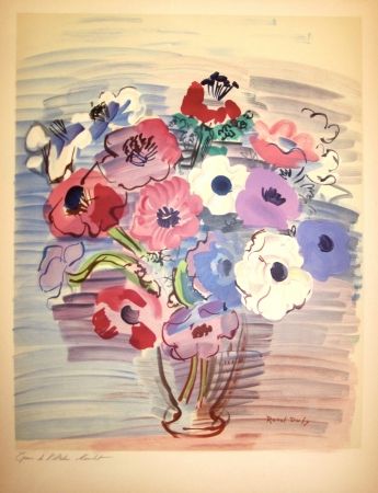 Lithograph Dufy - Bouquet de fleurs