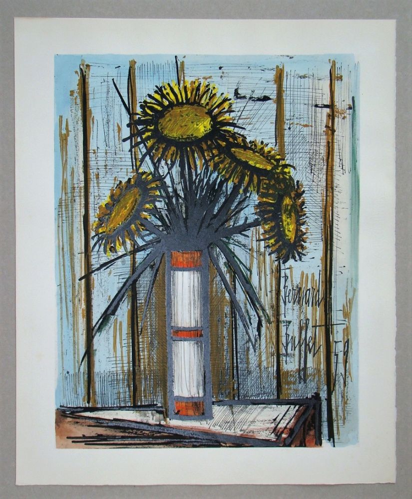 Lithograph Buffet - Bouquet de soleils, 1959
