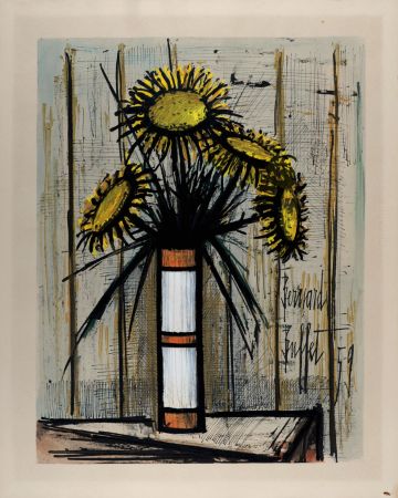 Lithograph Buffet - Bouquet de soleils, 1960