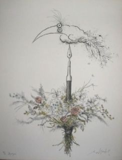 Lithograph Searle - Bouquet garni
