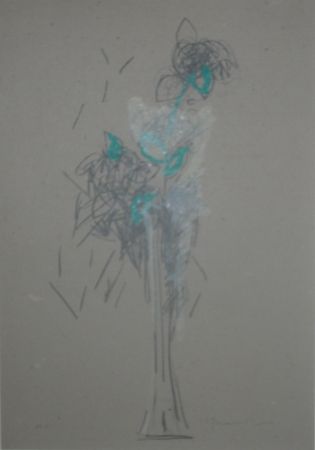 Lithograph Hernandez Pijuan - Bouquet sur carton