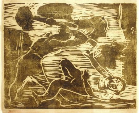 Woodcut Corinth - Brudermord (Cain and Abel)