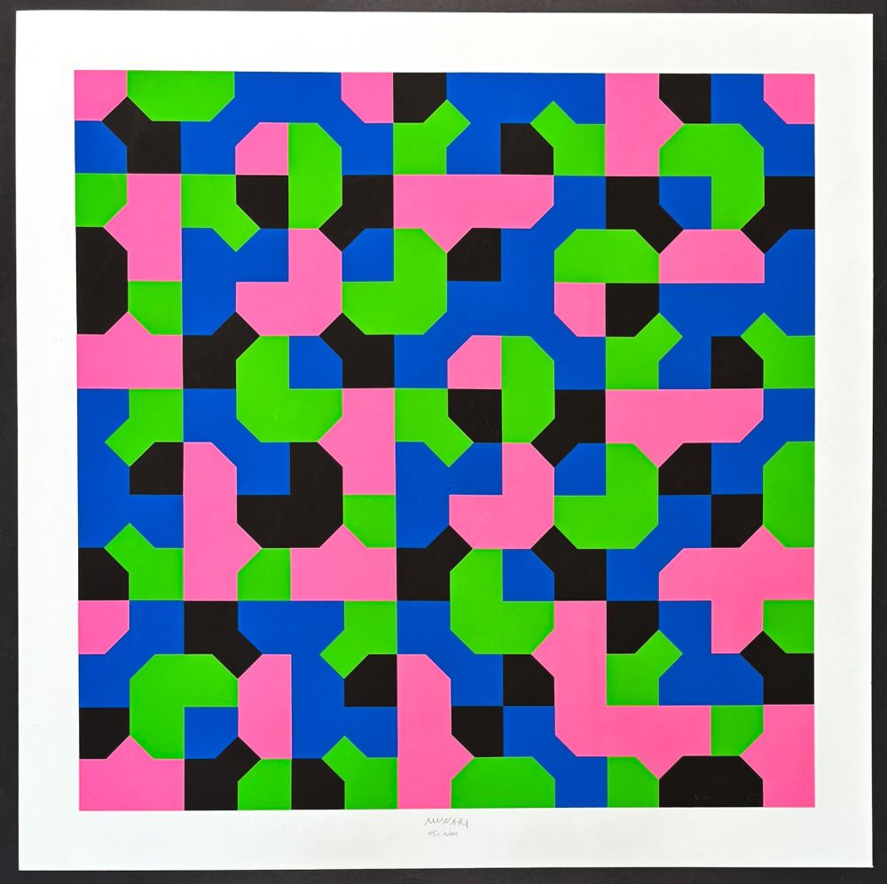 Screenprint Munari - Bruno Munari (1907–1998) – Peano Curves – Screen print on Fabriano paper – 1991