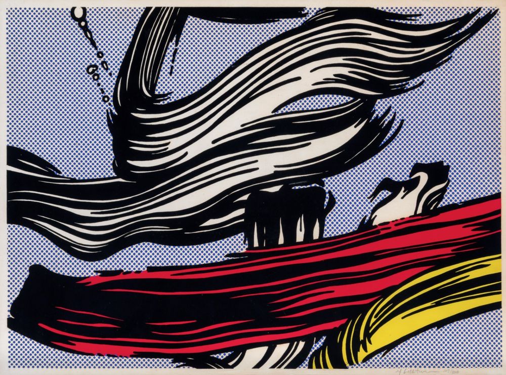 Screenprint Lichtenstein - Brushstrokes
