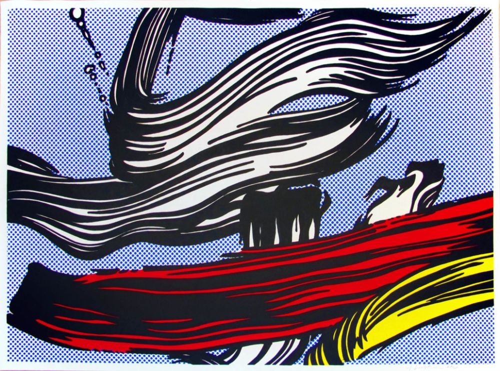 Screenprint Lichtenstein - Brushstrokes