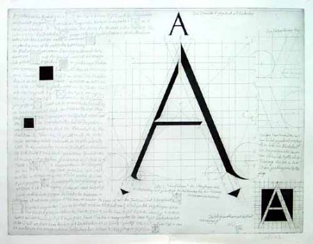Etching Bunz - Buchstabe A / The Letter A