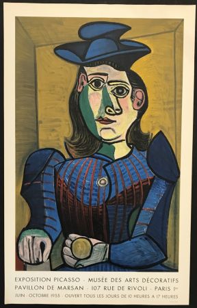 Lithograph Picasso - Buste de Femme au Chapeau Bleu – Musee des Arts Decoratifs