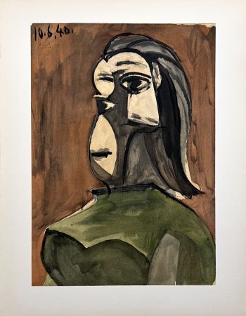 Pochoir Picasso - Buste de femme (DORA MAAR) 10.6.40.