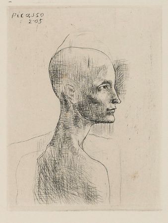 Drypoint Picasso - Buste d'homme 