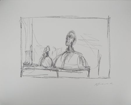 Lithograph Giacometti - Buste à l'atelier
