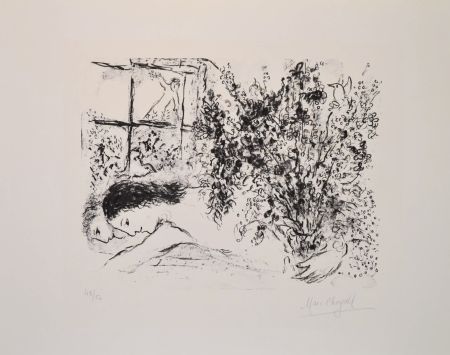 Lithograph Chagall - By the window - M624