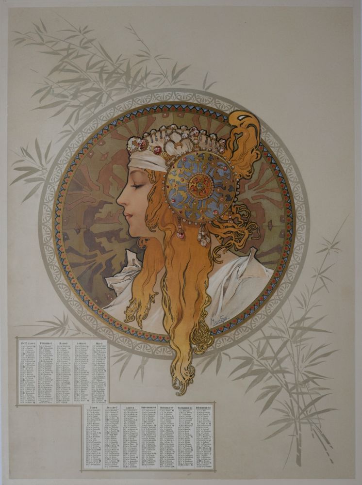 Poster Mucha - Byzantine Heads / Blonde. 