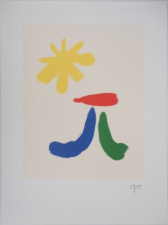 Lithograph Miró - Cabane sous le soleil