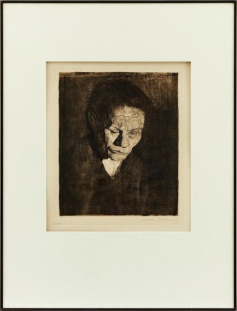 Engraving Kollwitz - Cabeza de Mujer hundida