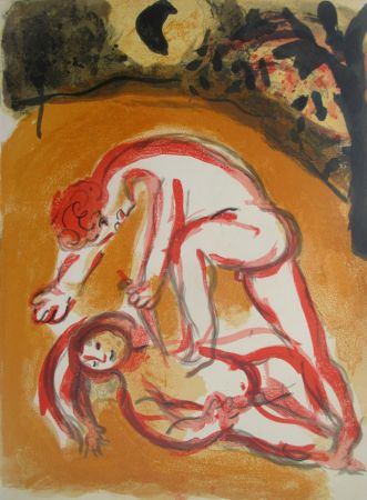 Lithograph Chagall - Cain et Abel