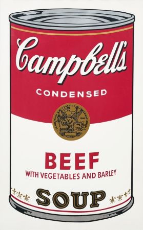 Screenprint Warhol - Campbell's Soup I: Beef with Vegetables and Barley