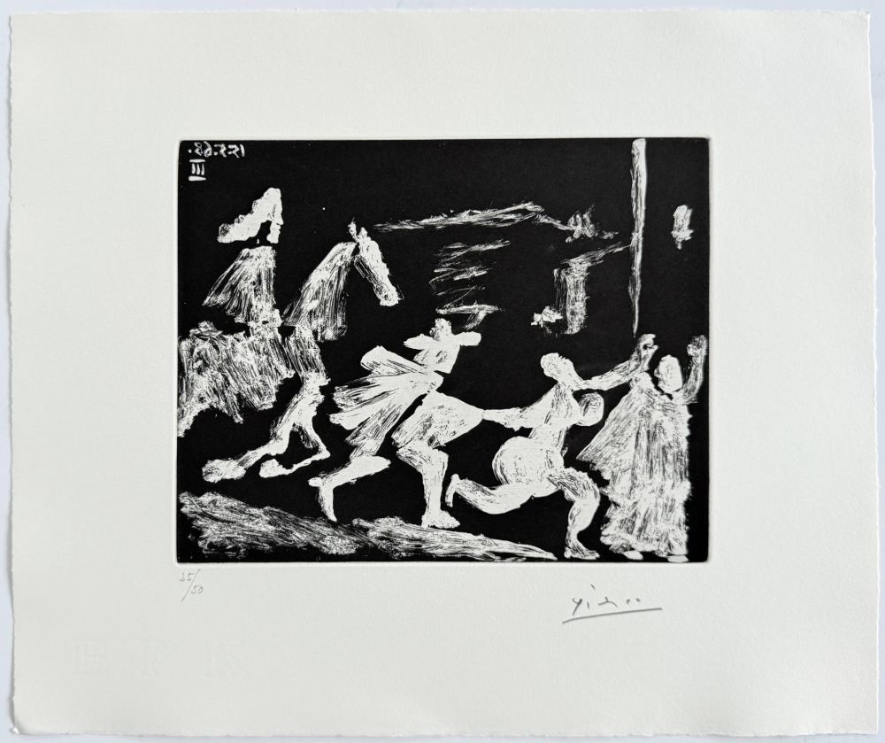 Etching And Aquatint Picasso - Cape and Sword: Pusuit II, from 347 Suite