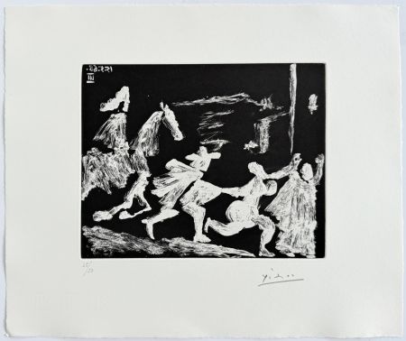 Etching And Aquatint Picasso - Cape and Sword: Pusuit II, from 347 Suite