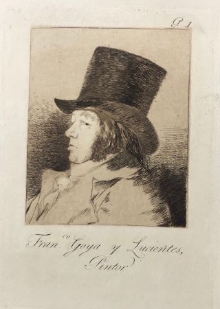 Engraving Goya - Capricho1. Francisco , Goya y Lucientes pintor