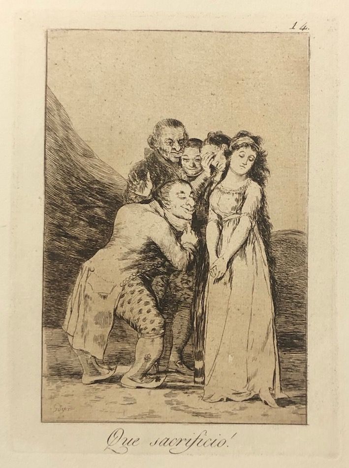 Engraving Goya - Capricho 14. Que sacrificio