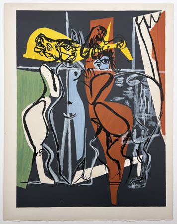 Lithograph Le Corbusier - CARACTÈRES. (Le Poème de l'angle droit, 1955). Planche 15 (E2)