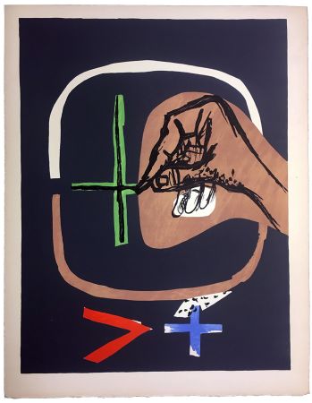 Lithograph Le Corbusier - CARACTÈRES. (Le Poème de l'angle droit, 1955). Planche 19 et dernière (G3)