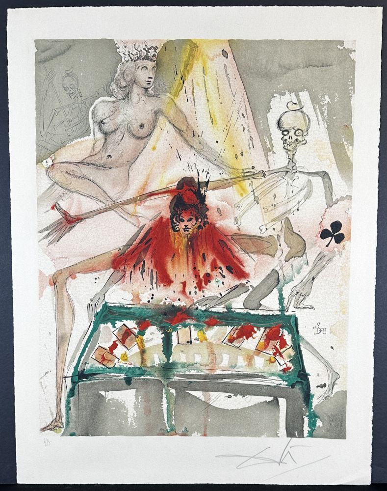 Lithograph Dali - Carmen The Cards Spell Death to Carmen 