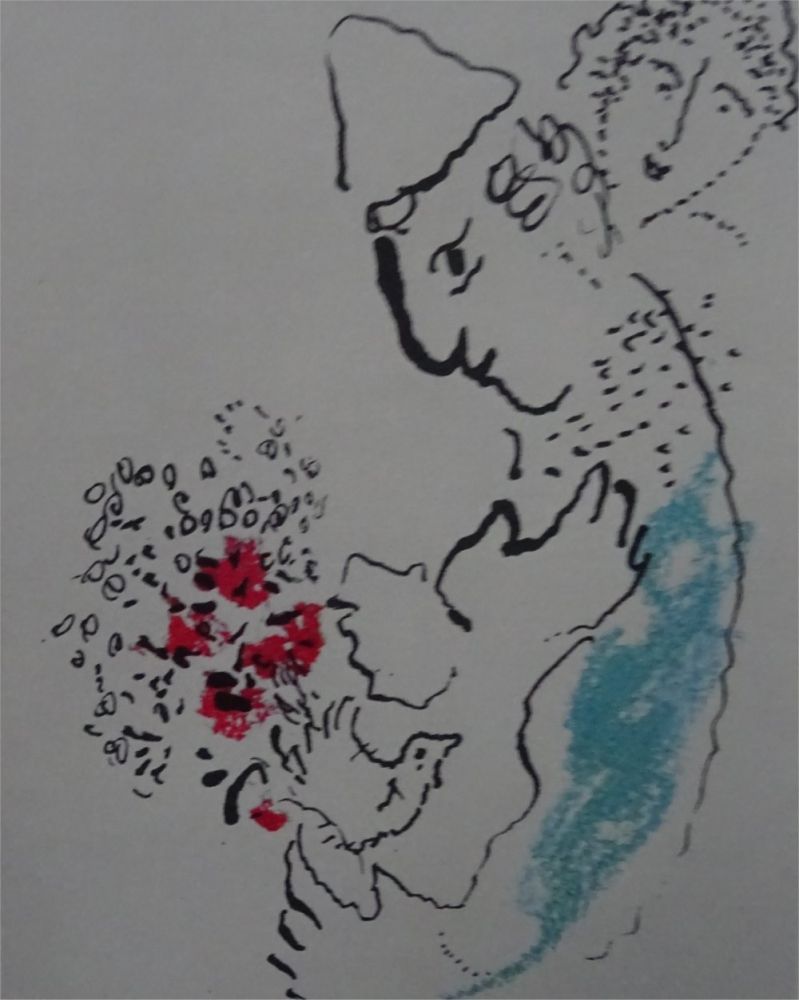 Lithograph Chagall - Carte de Voeux pour 1969