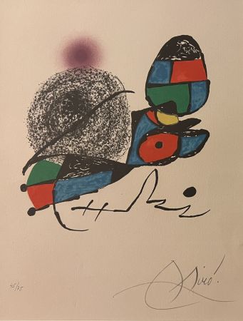 Lithograph Miró - Carte d'invitation ( M 1032 )