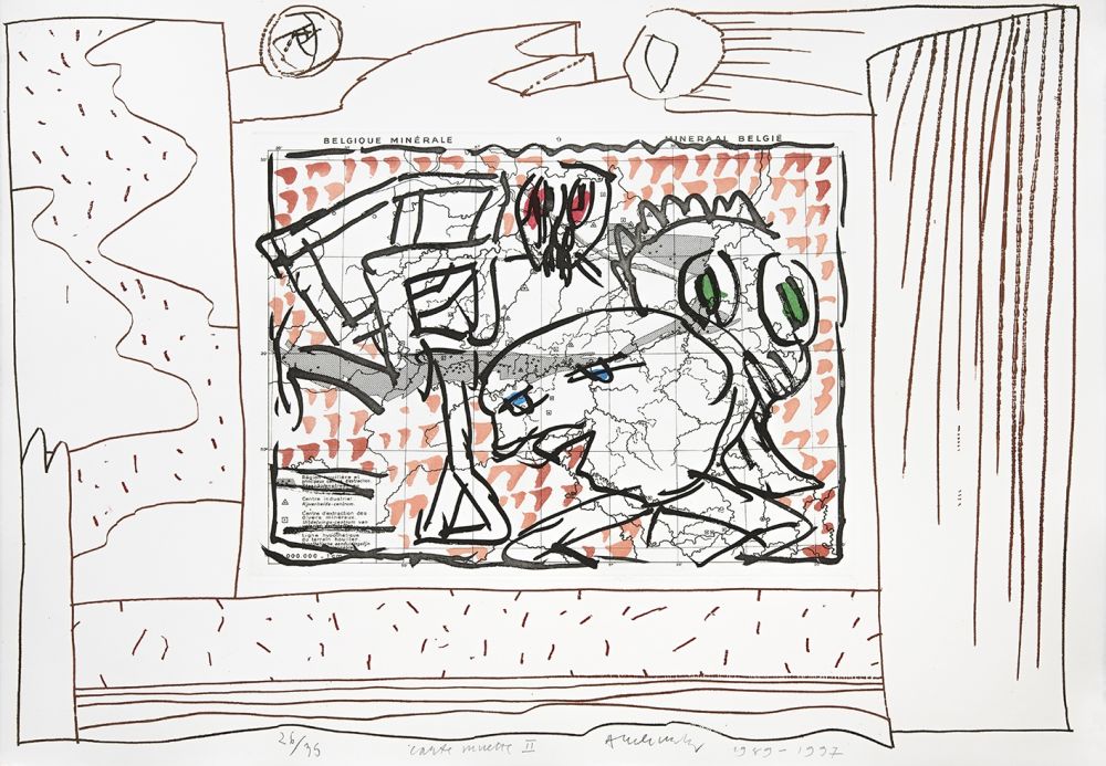 Etching Alechinsky - Carte mise à jour II