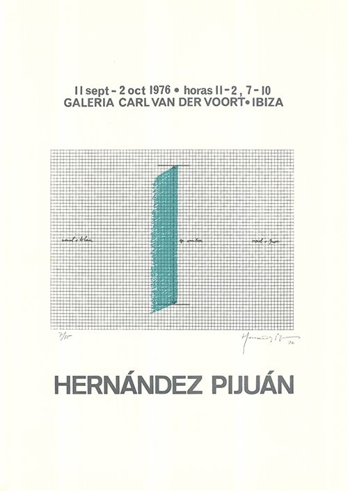Screenprint Hernandez Pijuan - Cartel de la exposición Galería Carl van der Voort, Ibiza
