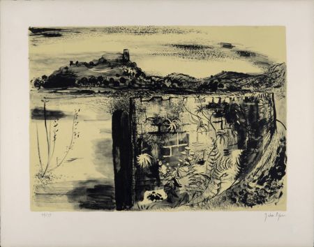 Lithograph Piper - Castle, c. 1955 - Hand-signed!