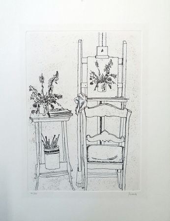 Engraving Biasion - Cavalletto e fiori