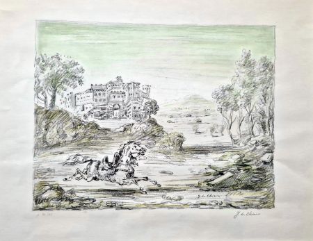 Lithograph De Chirico - Cavallo fuggente