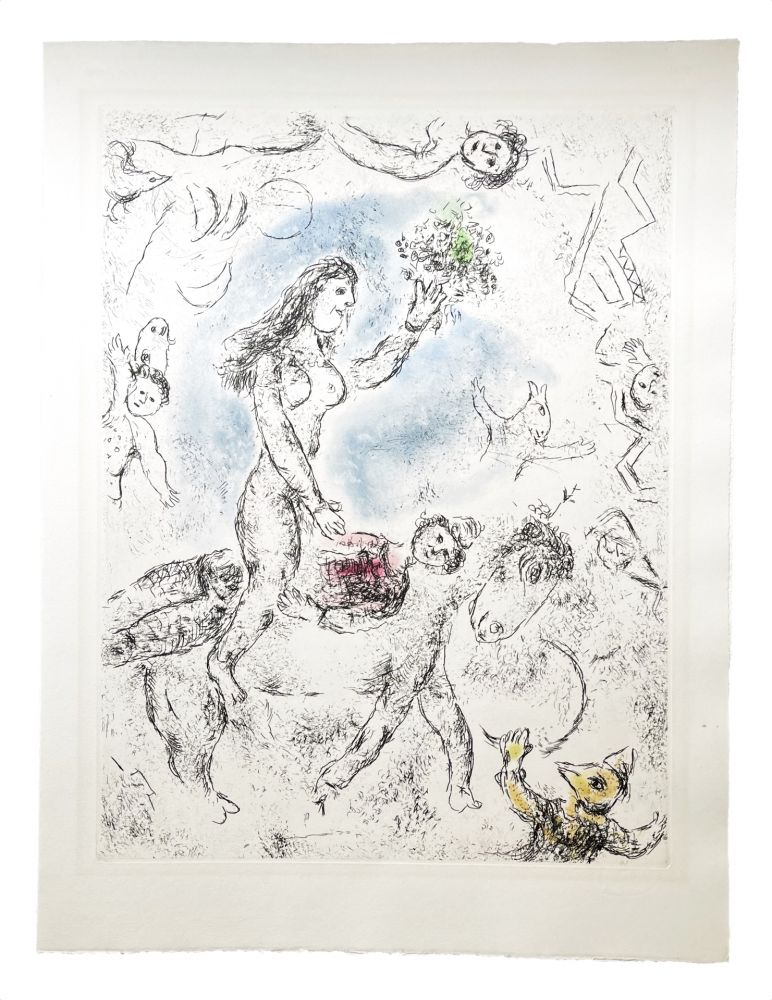 Etching And Aquatint Chagall - Ce lui qui dit les choses sans rien dire (Plate 22)