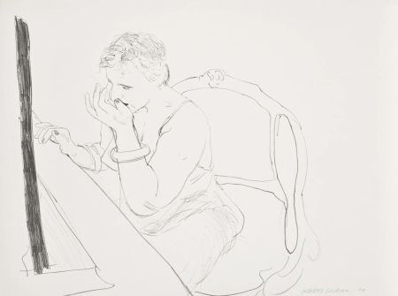 Lithograph Hockney - Celia Adjusting Her Eyelash (G.837)