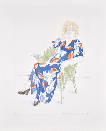 Etching Hockney - Celia in a Wicker Chair