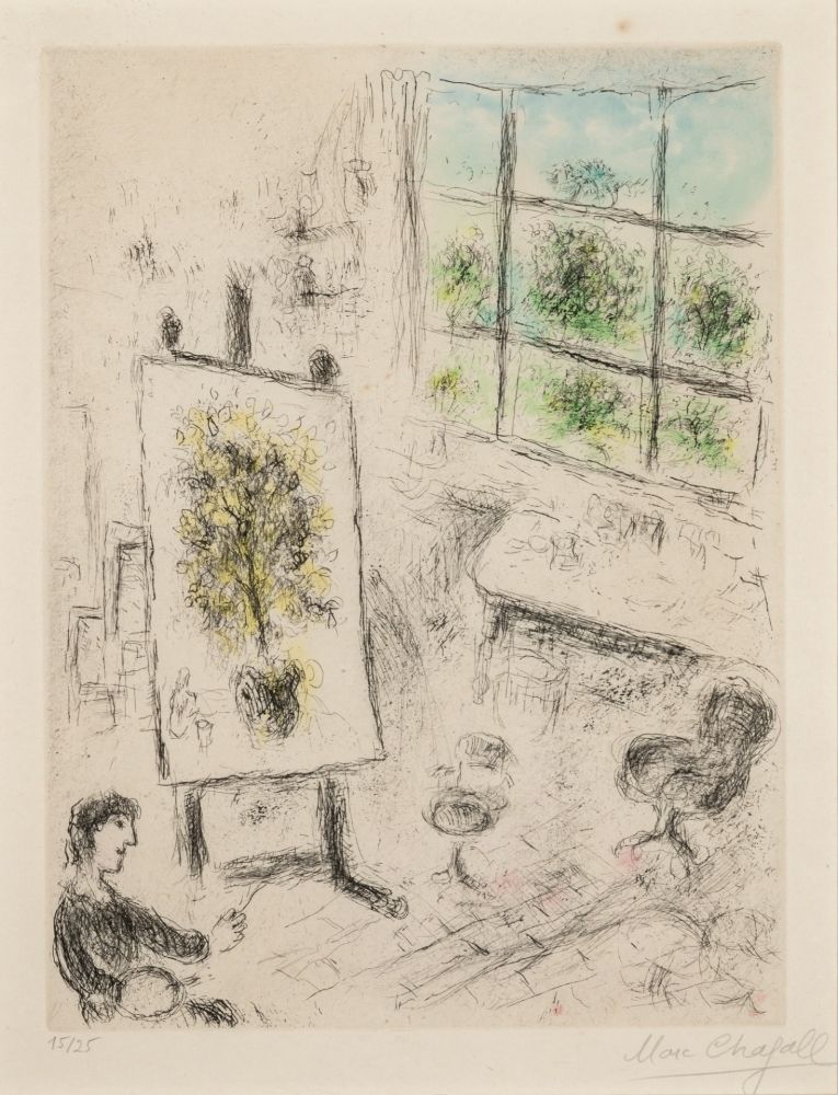 Etching And Aquatint Chagall - Celui qui dit les choses sans rien dire