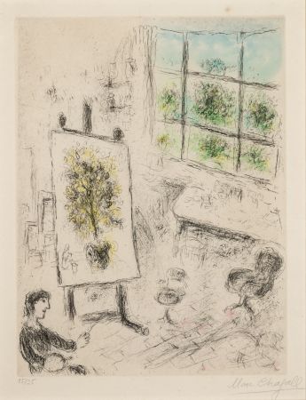 Etching And Aquatint Chagall - Celui qui dit les choses sans rien dire